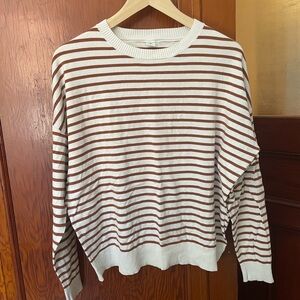 Simons/Twik Striped Brown and White womens light sweater